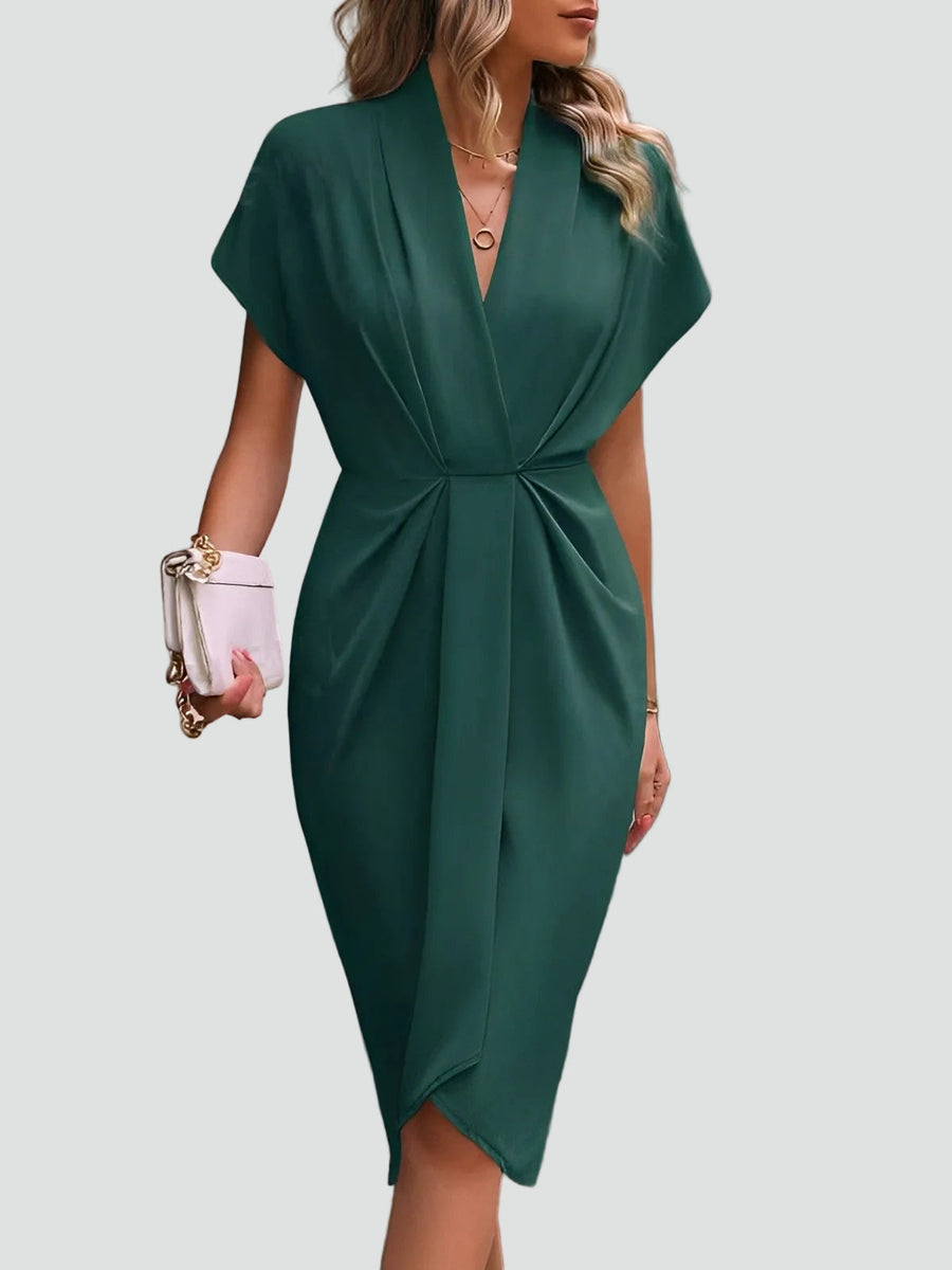 Women's Evening V-Neck Dress | Midi