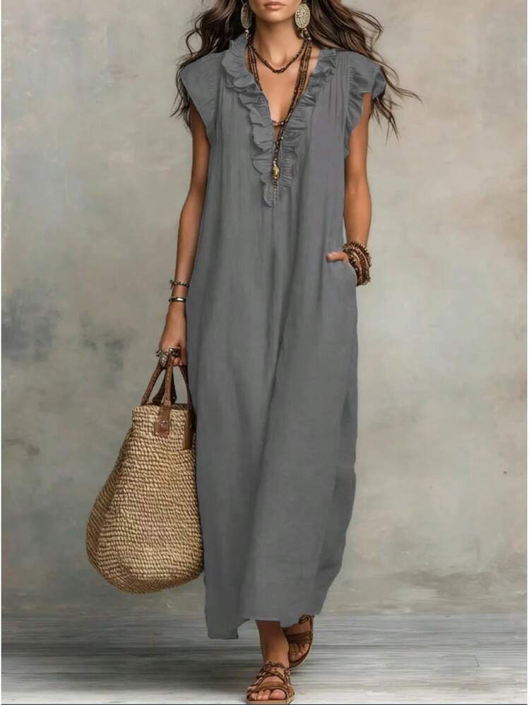 Damska Sukienka Boho z Falbankami | Maxi