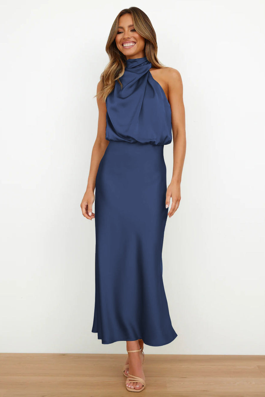 Women's Wedding Guest Dress with Back Neckline | Midi