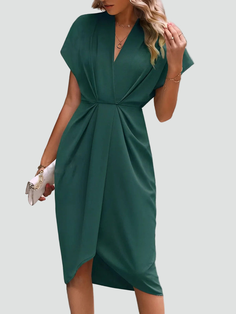 Women's Evening V-Neck Dress | Midi