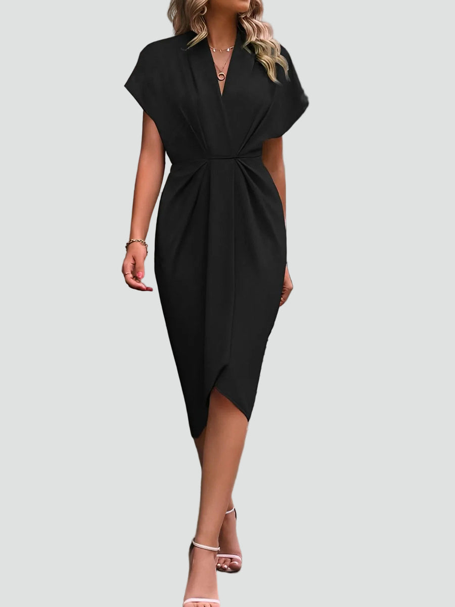 Women's Evening V-Neck Dress | Midi