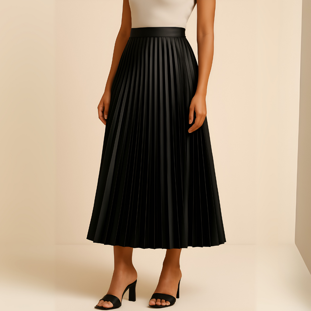 Women's Pleated High-Waisted Skirt | Midi