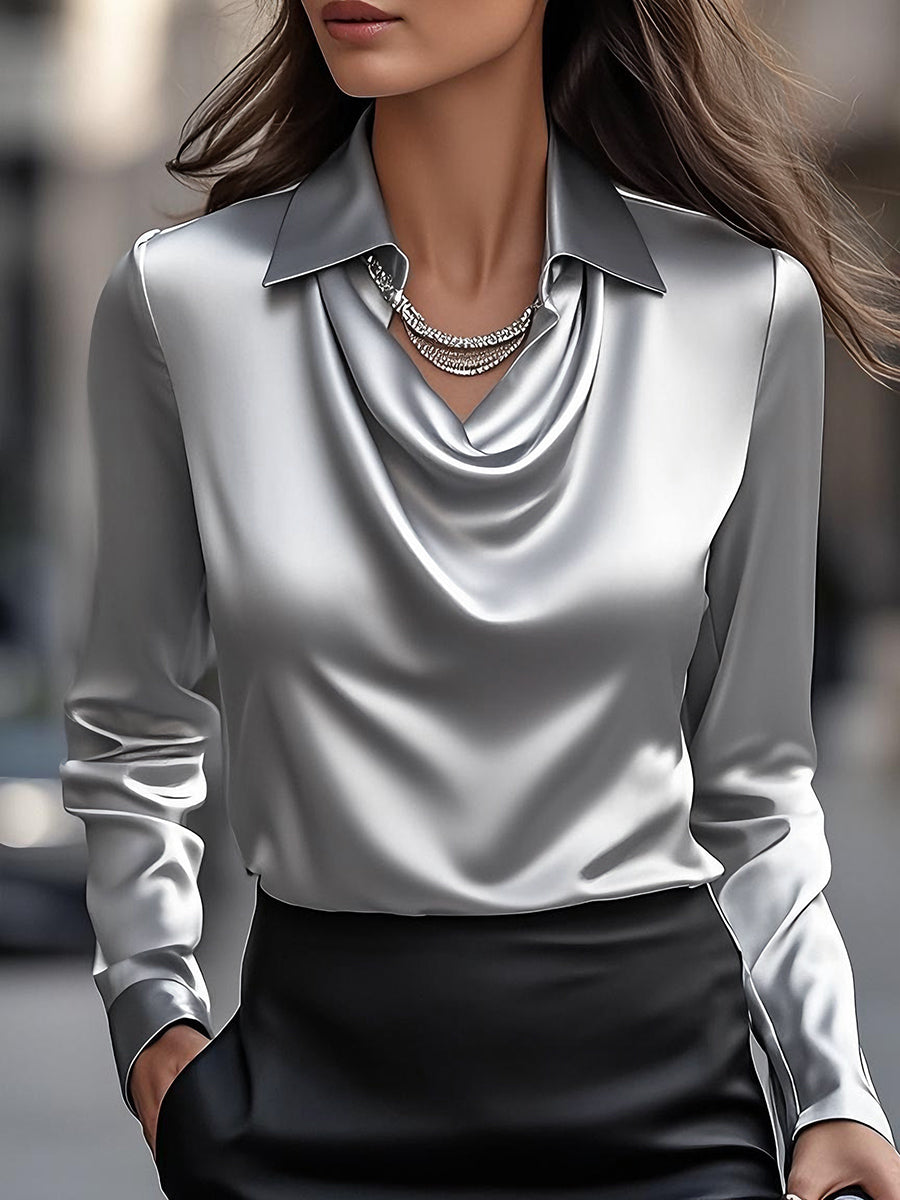 Women's Draped Blouse | Long Sleeve