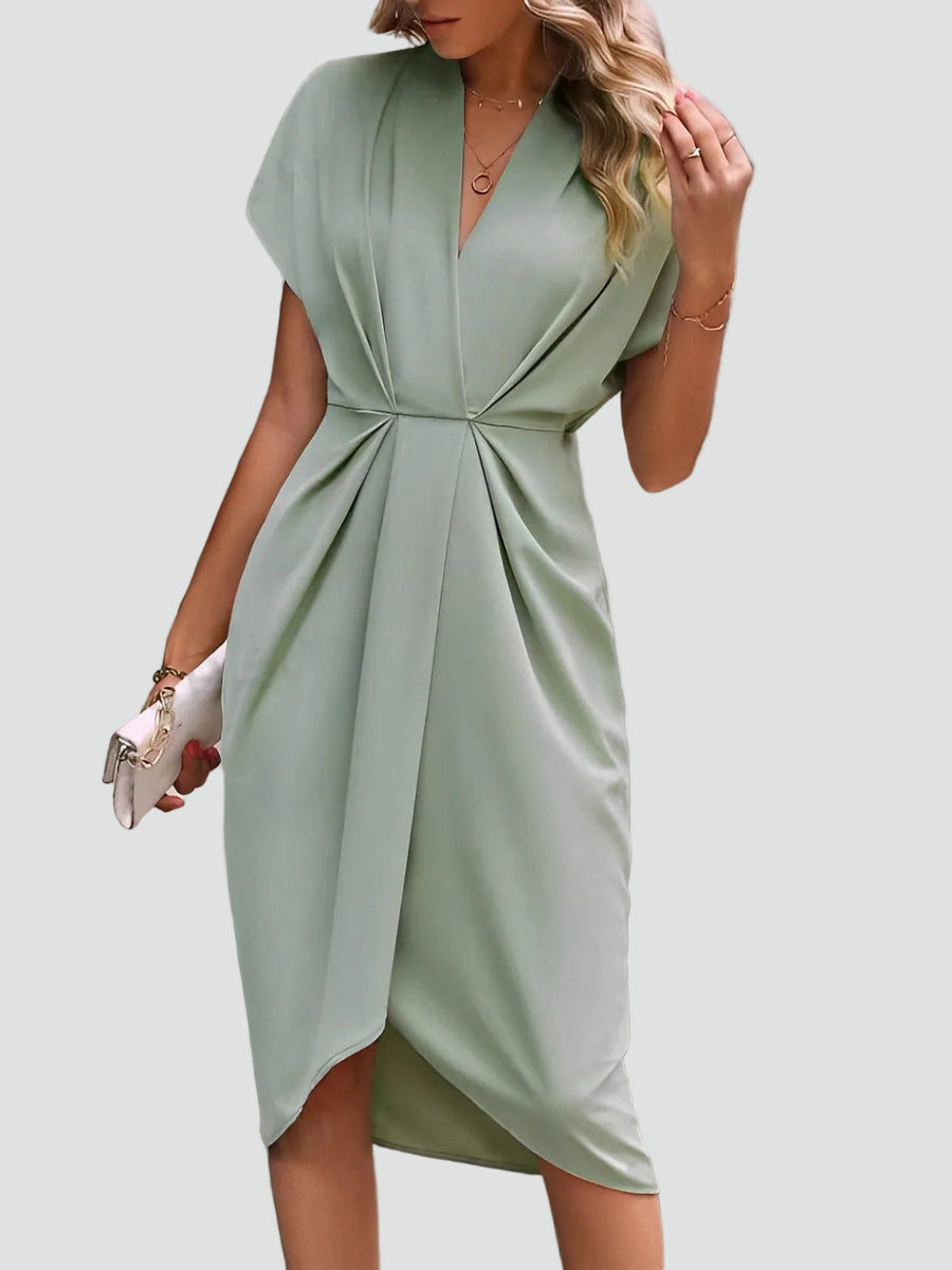 Women's Evening V-Neck Dress | Midi