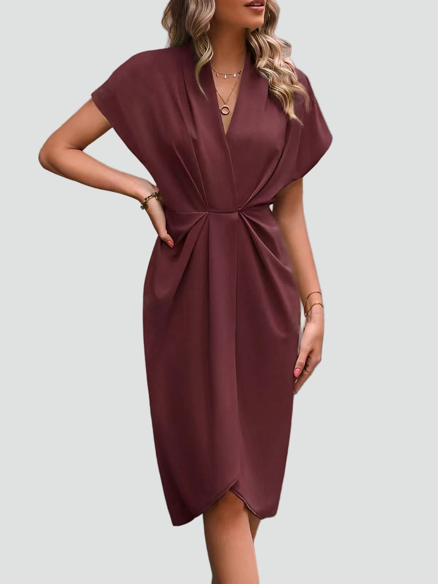 Women's Evening V-Neck Dress | Midi