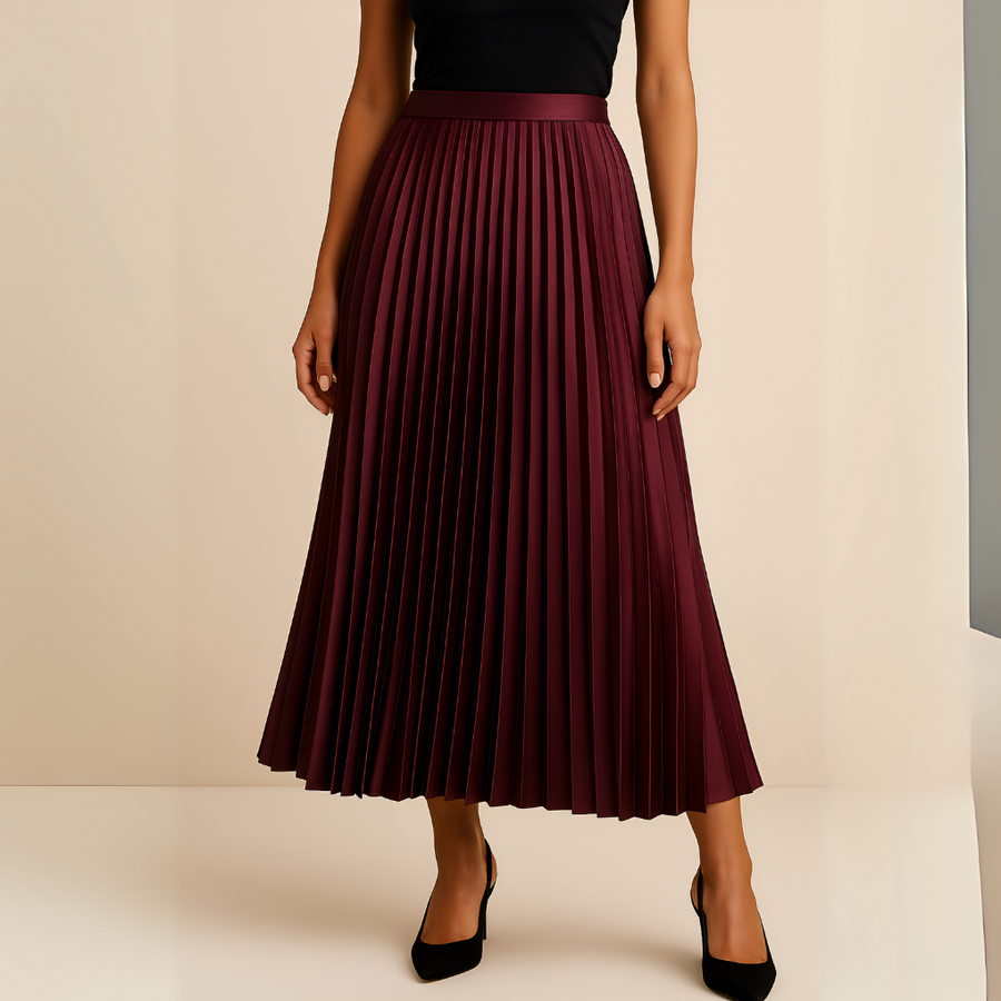 Women's Pleated High-Waisted Skirt | Midi