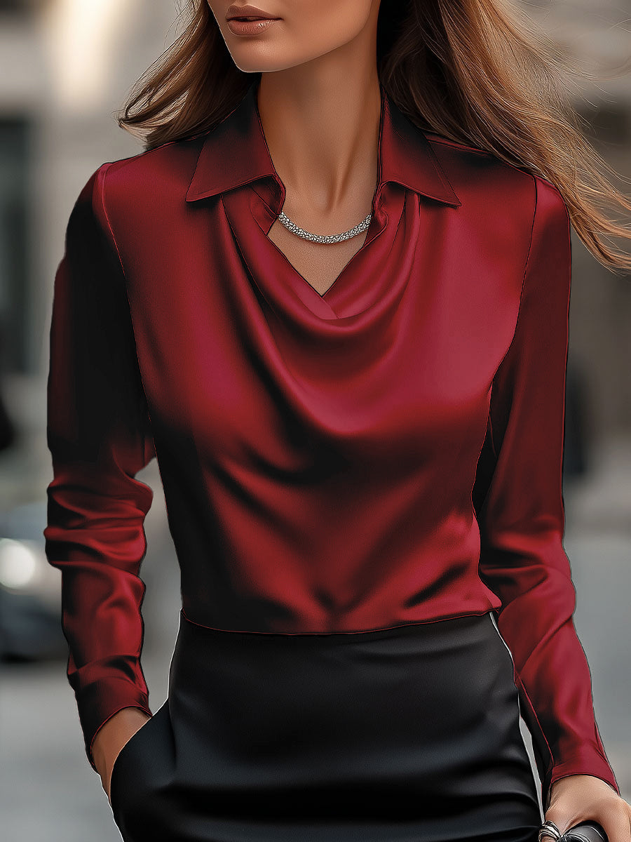 Women's Draped Blouse | Long Sleeve