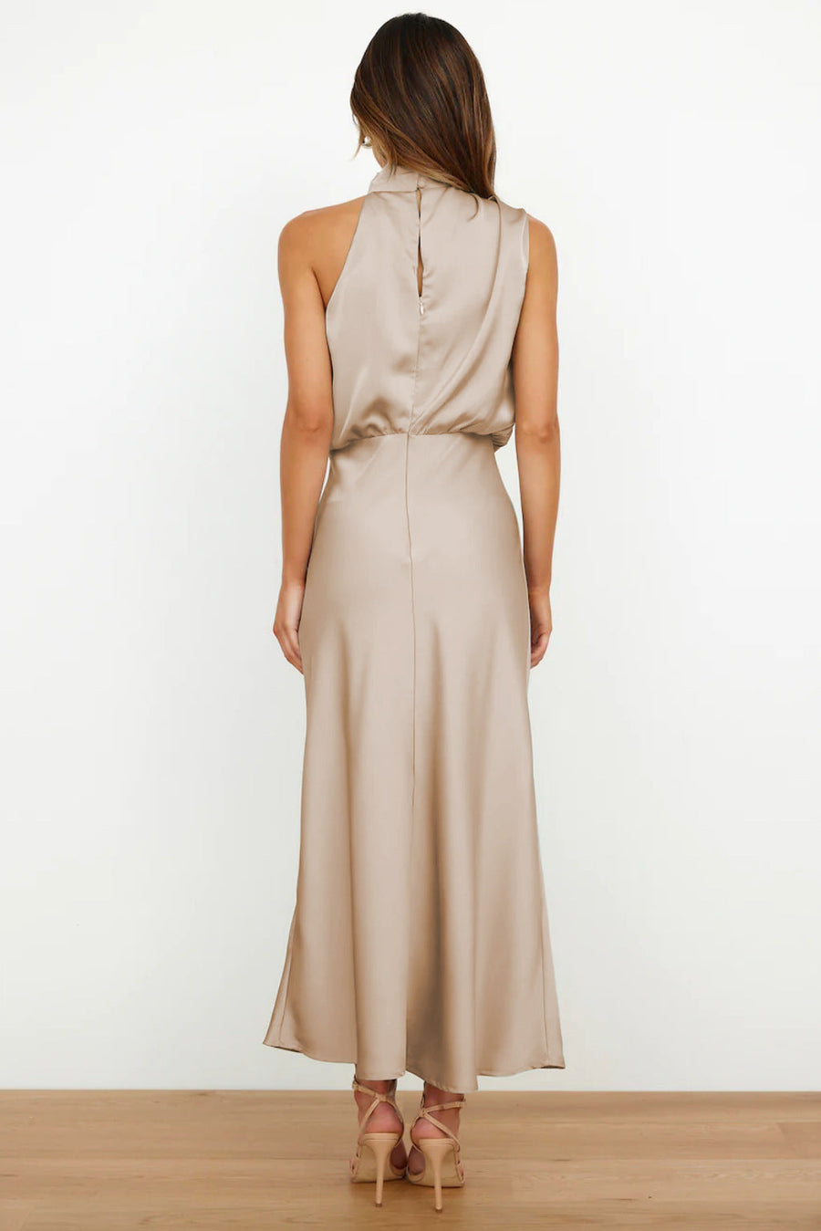 Women's Wedding Guest Dress with Back Neckline | Midi
