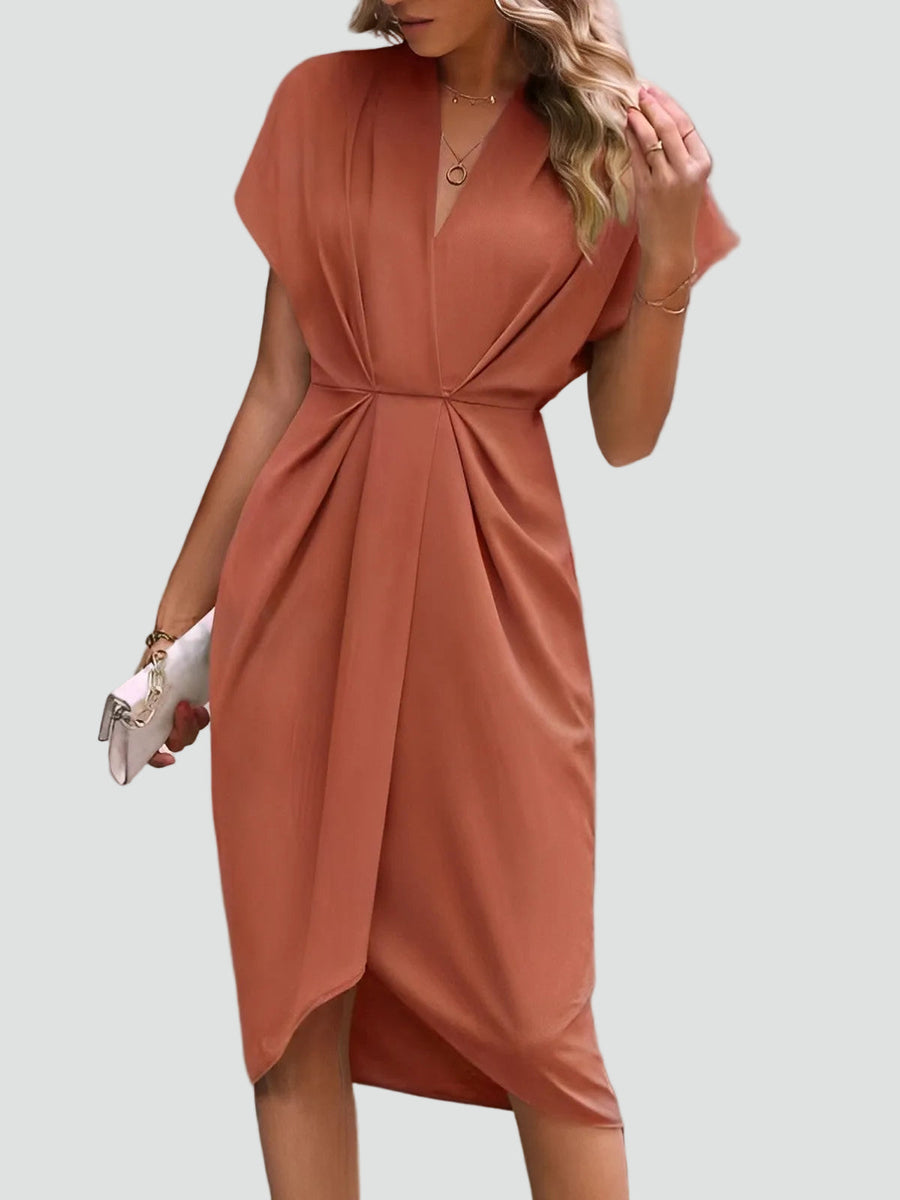 Women's Evening V-Neck Dress | Midi