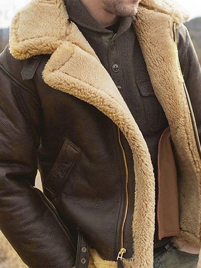 Men's Shearling Aviator Coat | Warm Winter Style