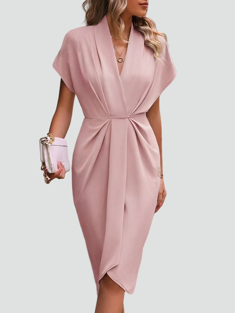 Women's Evening V-Neck Dress | Midi