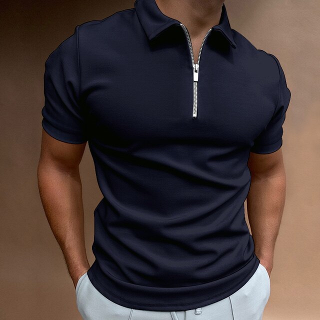 Pánské polo tričko na zip | Krátký rukáv