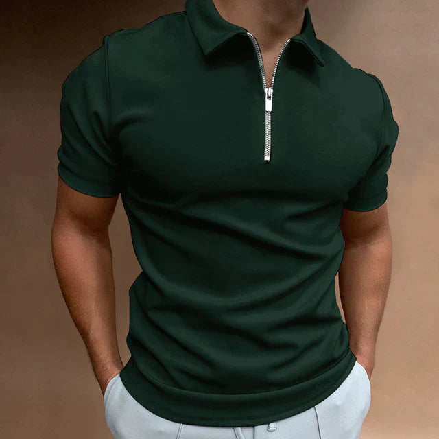 Pánské polo tričko na zip | Krátký rukáv