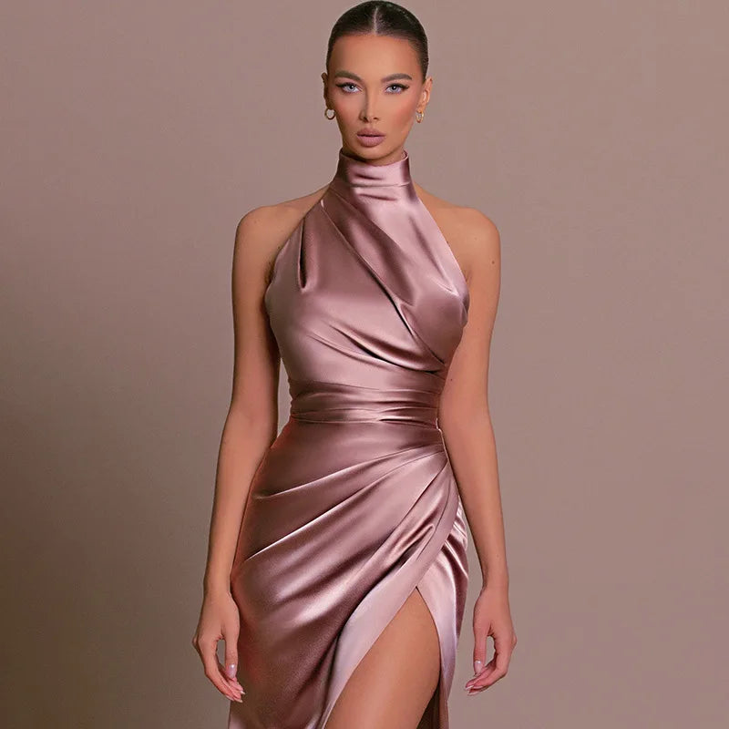 Women's High-Neck Evening Dress | Maxi