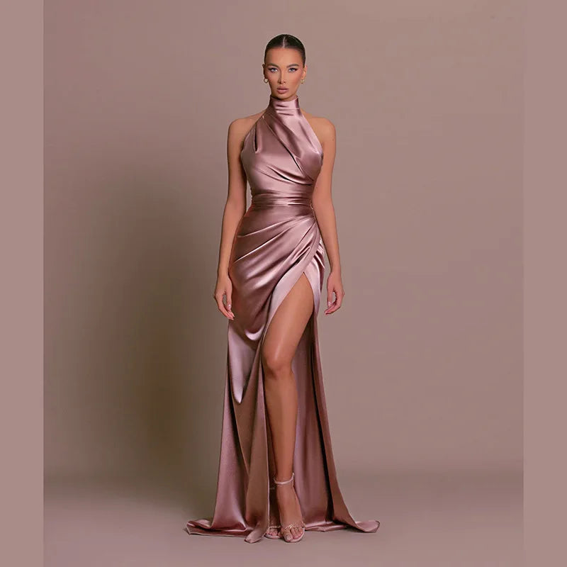 Women's High-Neck Evening Dress | Maxi