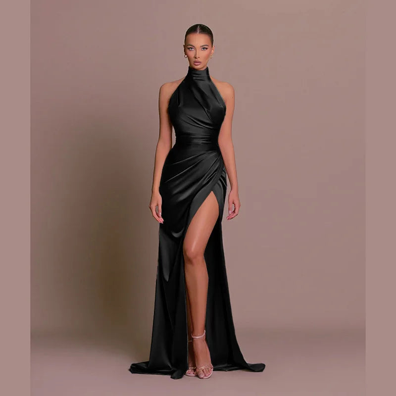 Women's High-Neck Evening Dress | Maxi