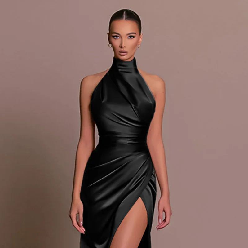 Women's High-Neck Evening Dress | Maxi
