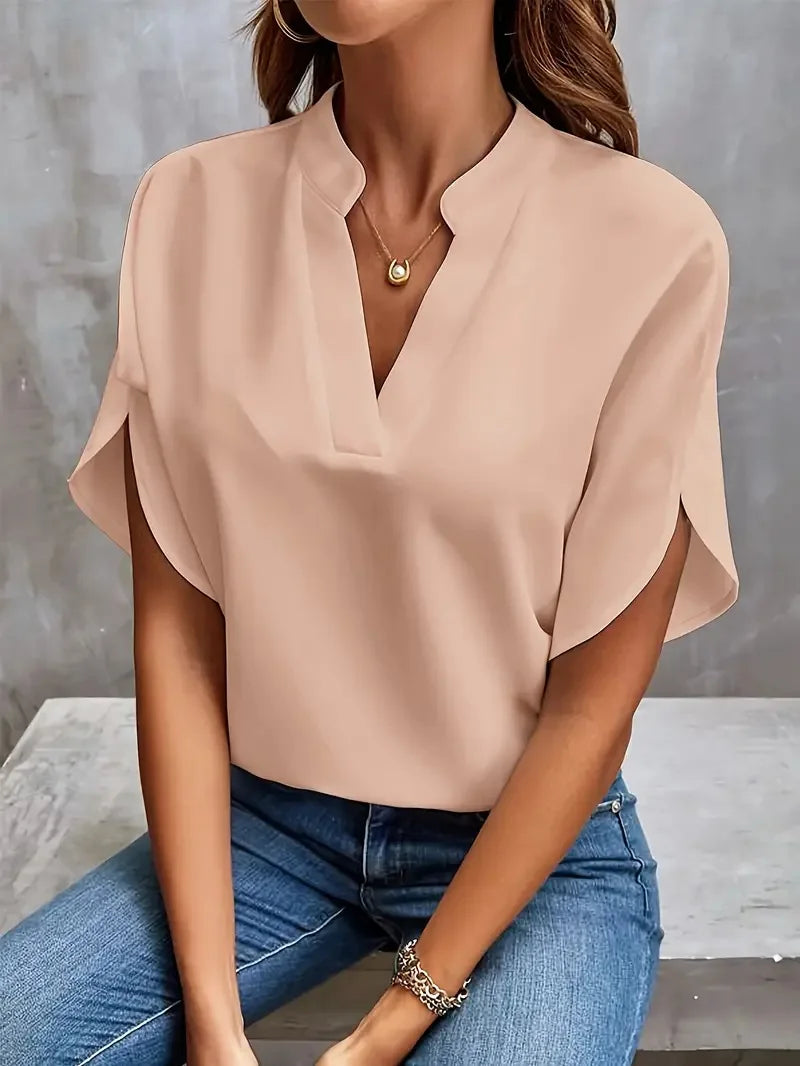 Damska Elegancka Bluzka Z Dekoltem W Serek | Elegancka
