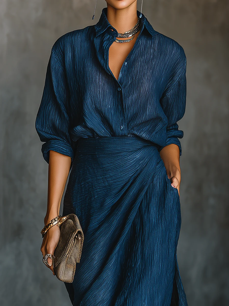 Women's Elegant Shirt Dress | Maxi