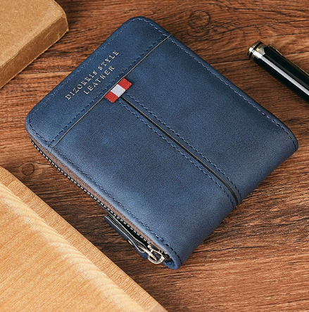 Men's Compact Wallet | Zipper Closure