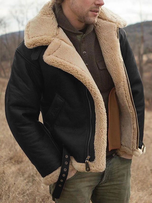 Men's Shearling Aviator Coat | Warm Winter Style