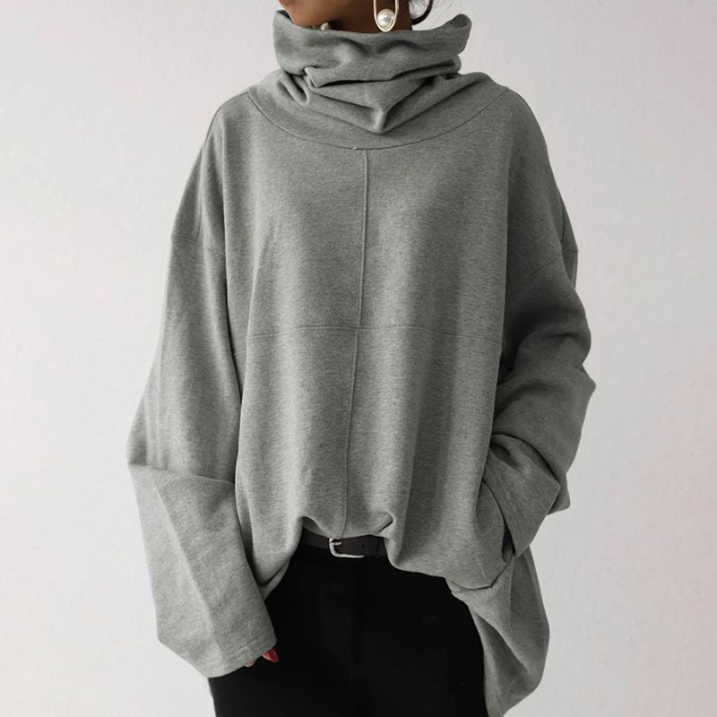 Damska Bluza Oversize Z Golfem | Długi Rękaw