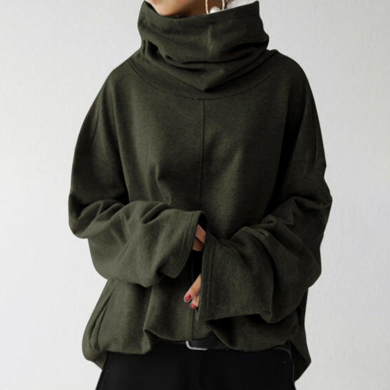 Damska Bluza Oversize Z Golfem | Długi Rękaw