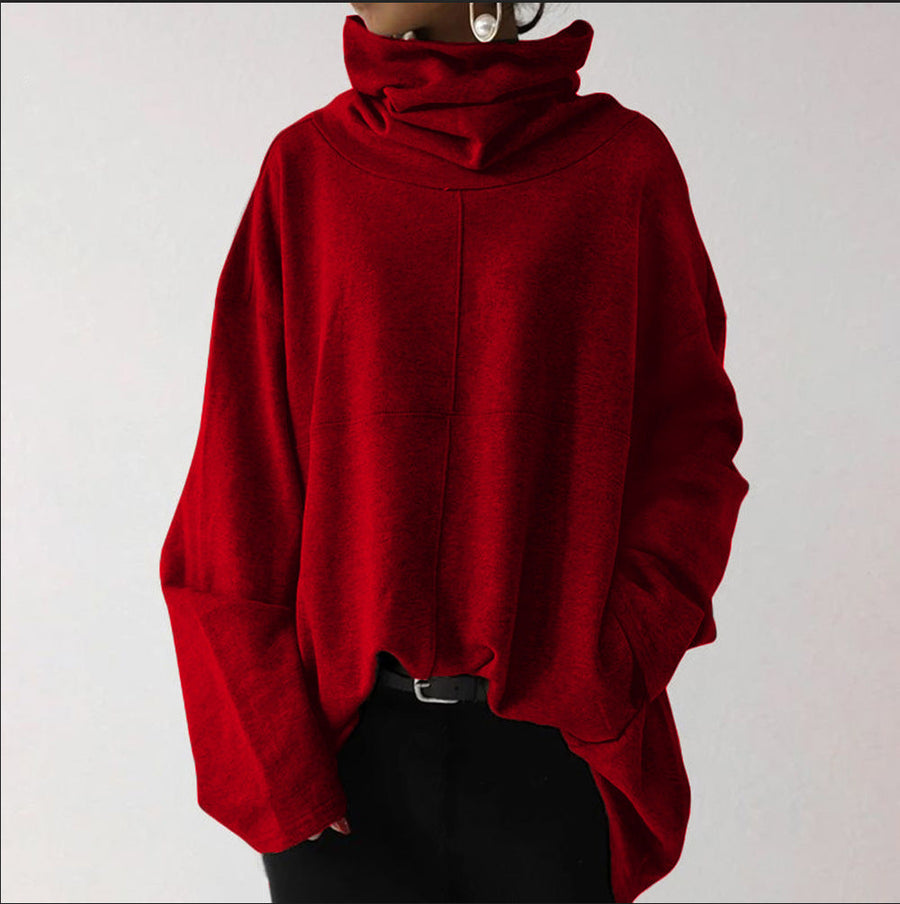 Damska Bluza Oversize Z Golfem | Długi Rękaw
