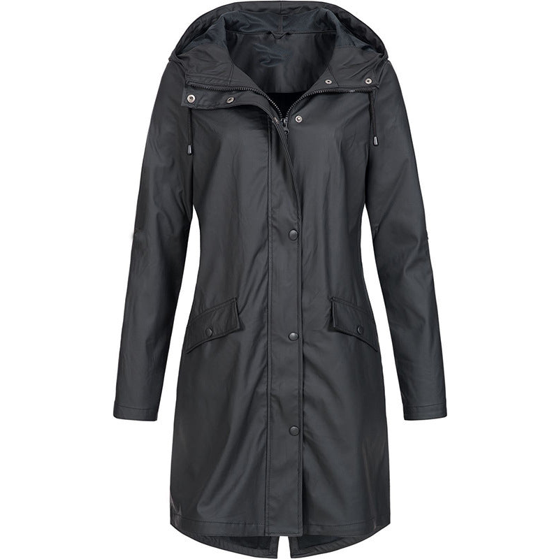 Women's Long Rain Jacket | With Hood