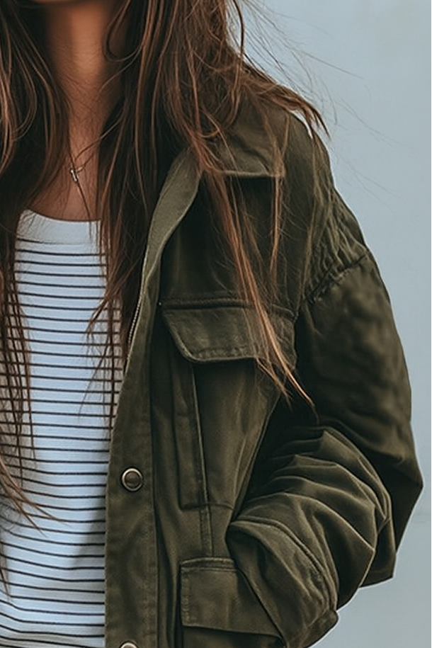Women's Long Utility Jacket | Collar
