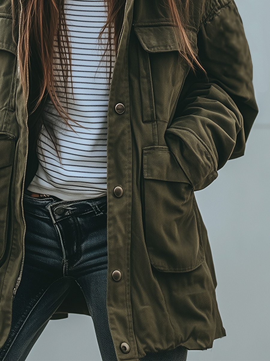 Women's Long Utility Jacket | Collar