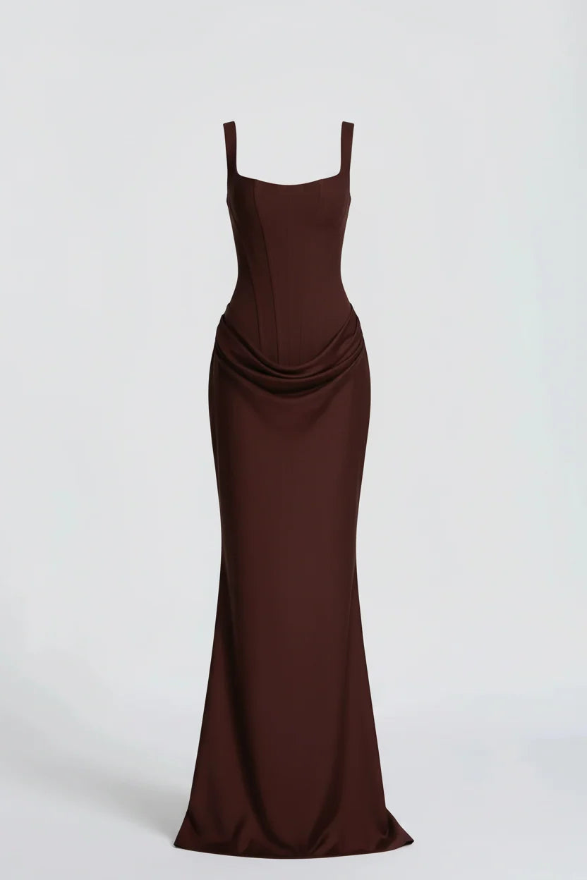 Women's Elegant Mermaid Maxi Dress | Square Neckline