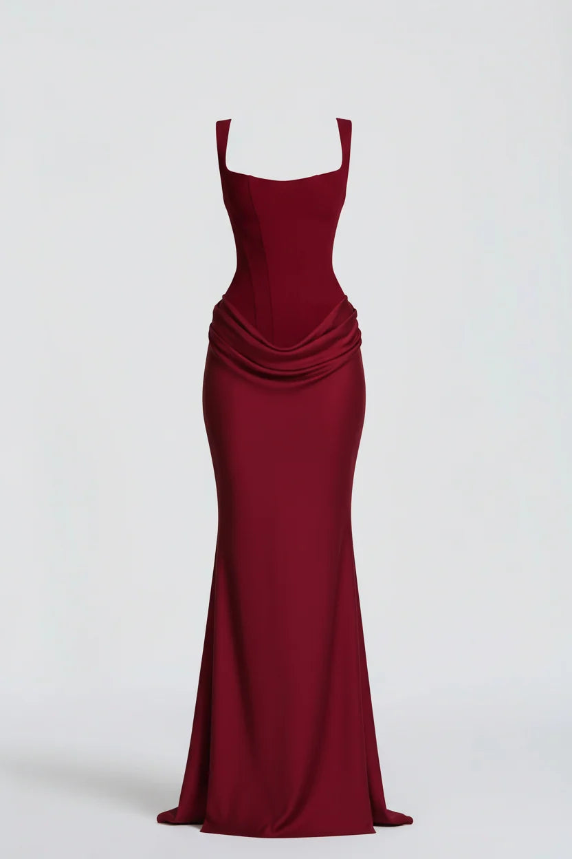 Women's Elegant Mermaid Maxi Dress | Square Neckline