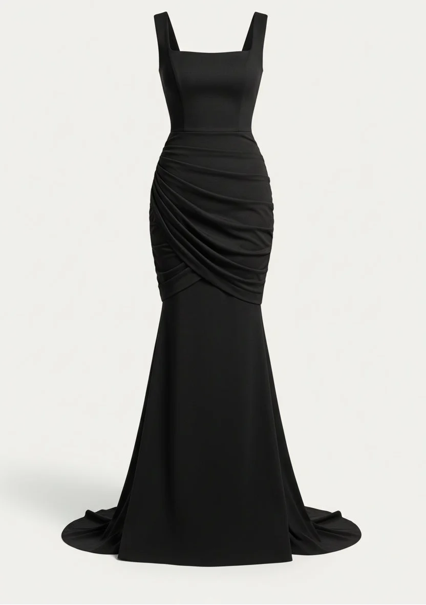 Women's Elegant Mermaid Maxi Dress | Square Neckline