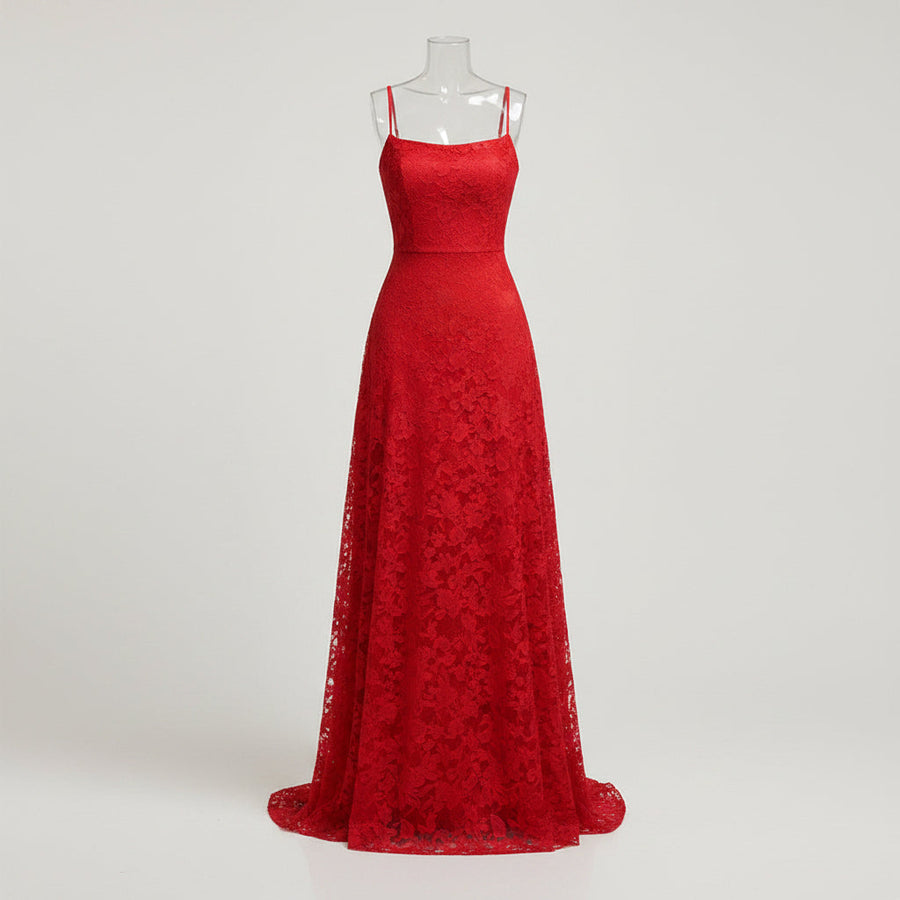 Women's Elegant Lace Evening Dress | Maxi