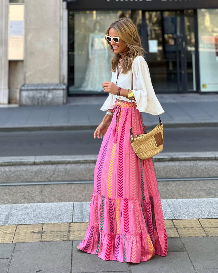 Damska Spódnica Boho w Kwiaty | Maxi