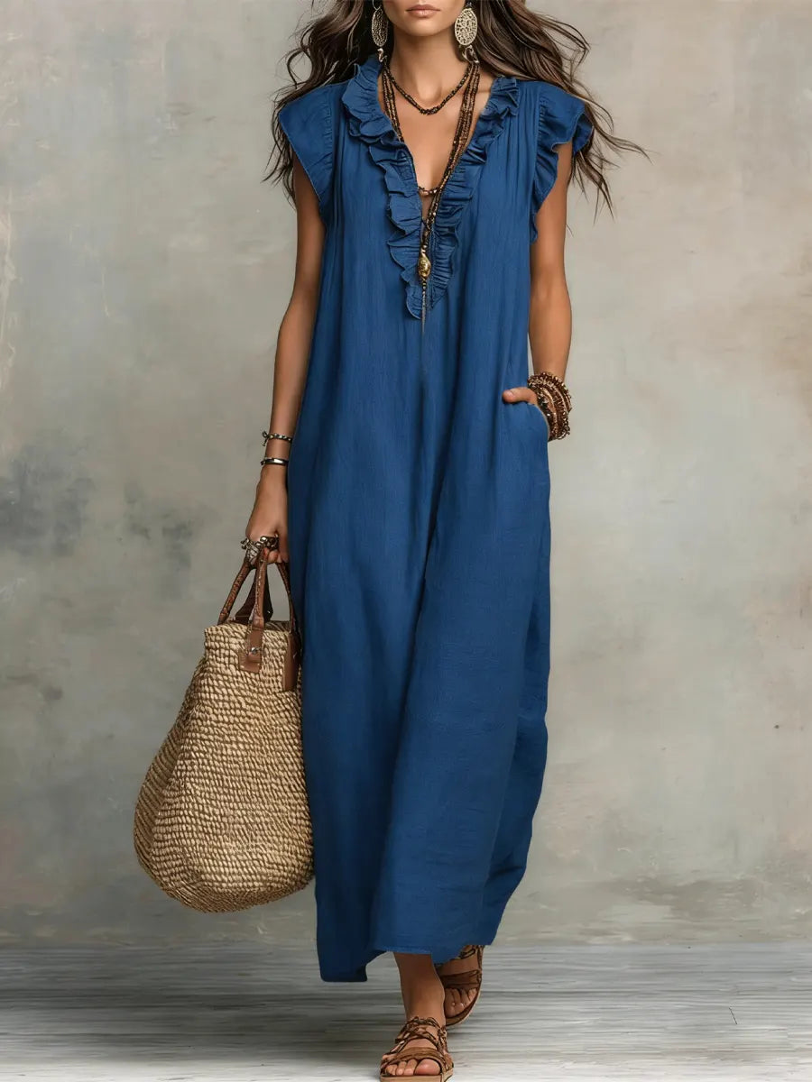 Damska Sukienka Boho z Falbankami | Maxi