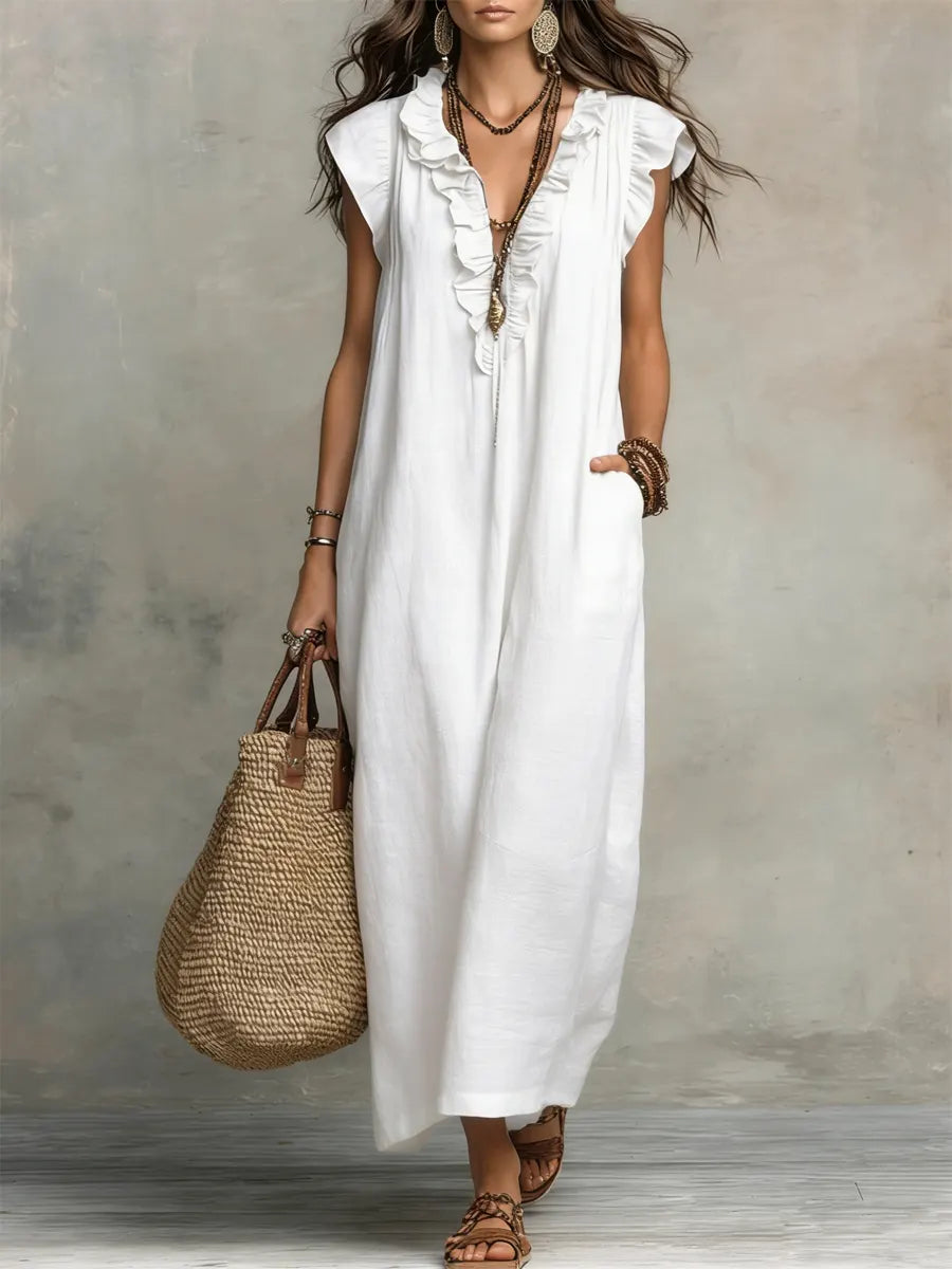 Damska Sukienka Boho z Falbankami | Maxi