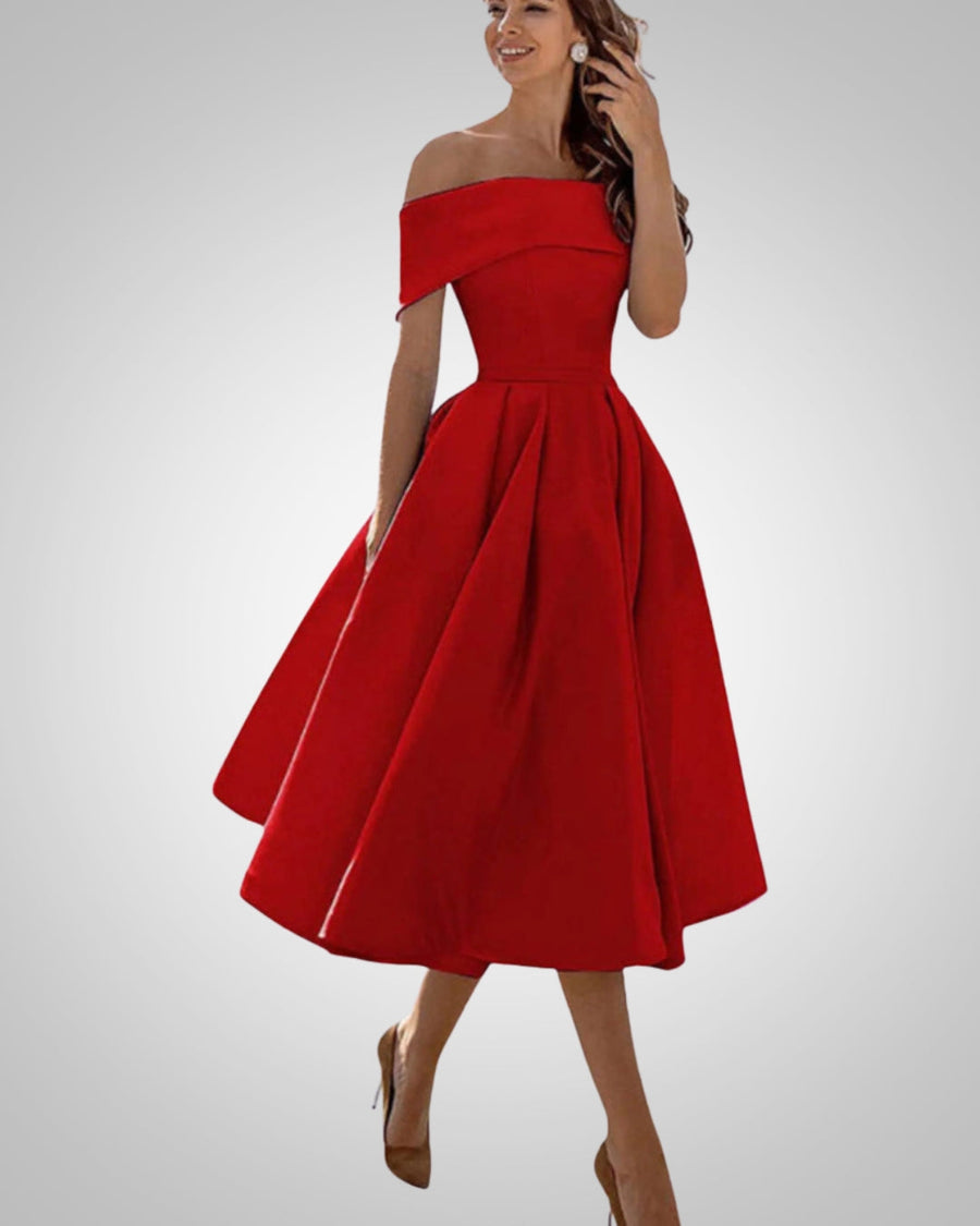 Women's Flared Off-Shoulder Dress | Midi