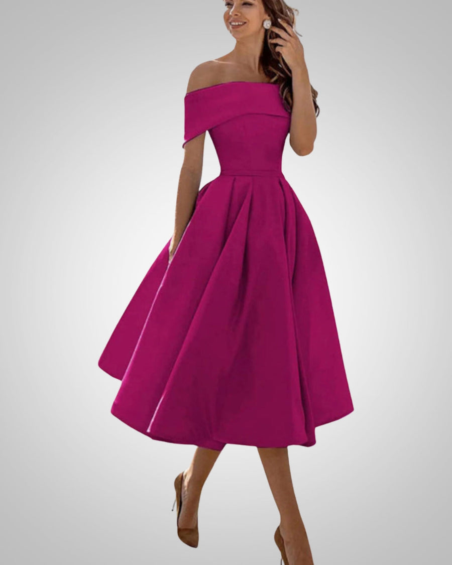 Women's Flared Off-Shoulder Dress | Midi