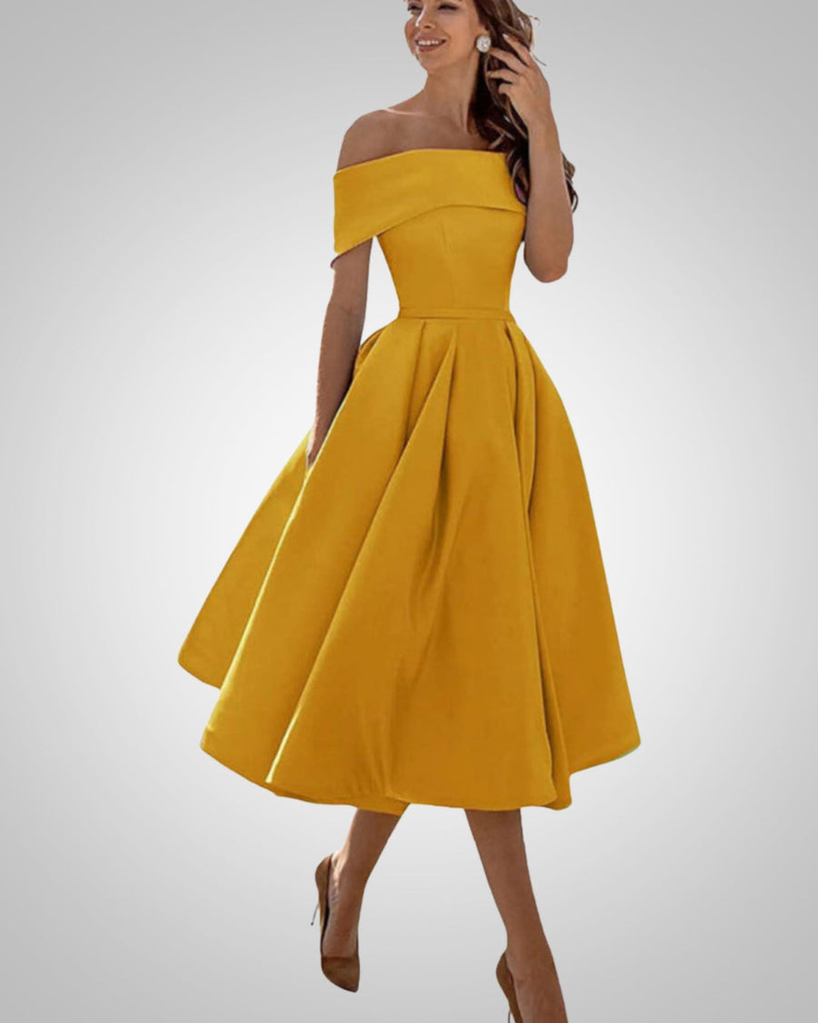 Women's Flared Off-Shoulder Dress | Midi