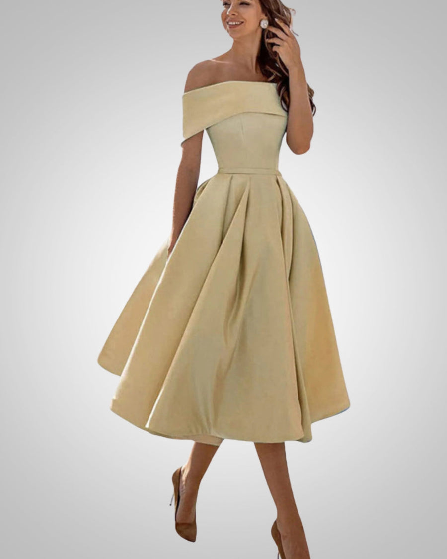 Women's Flared Off-Shoulder Dress | Midi