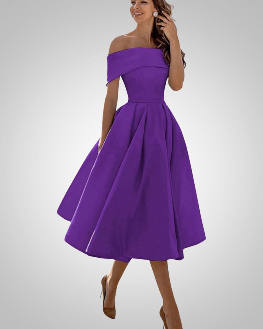 Women's Flared Off-Shoulder Dress | Midi