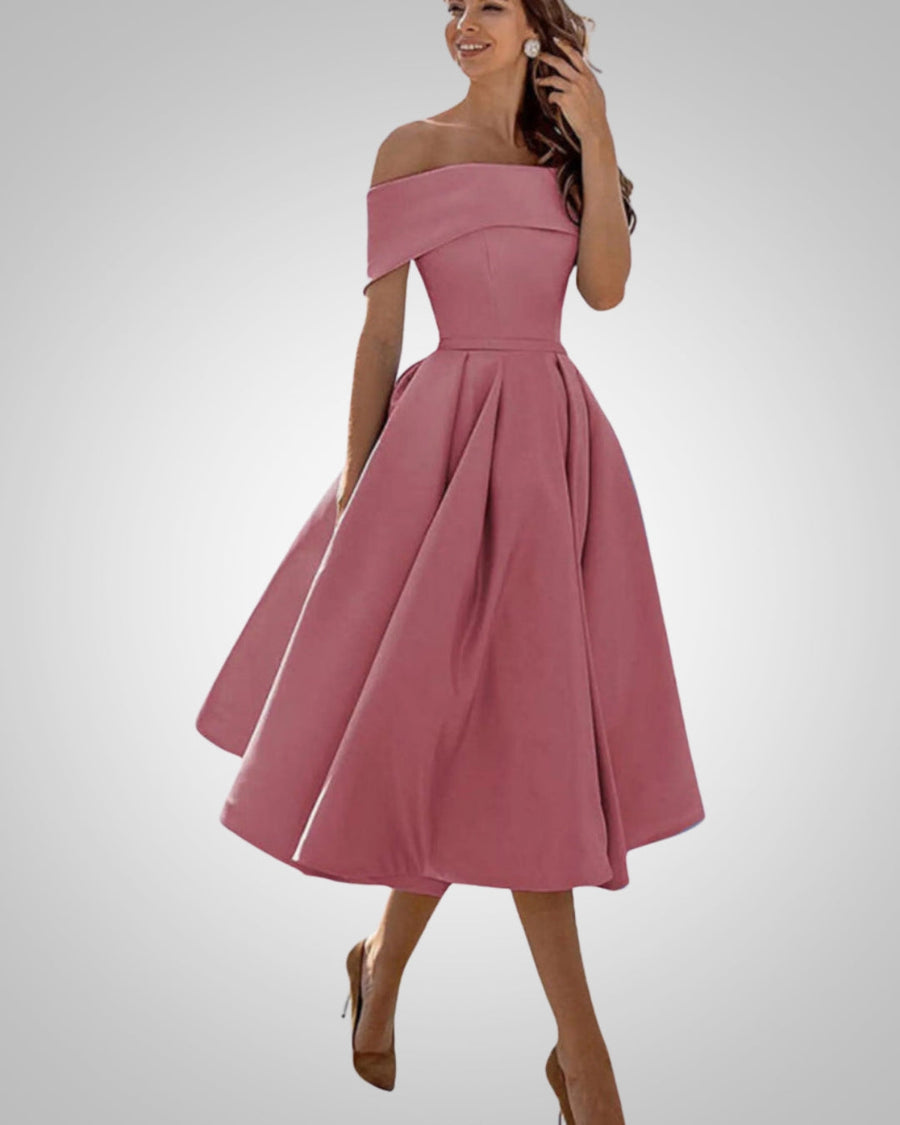 Women's Flared Off-Shoulder Dress | Midi