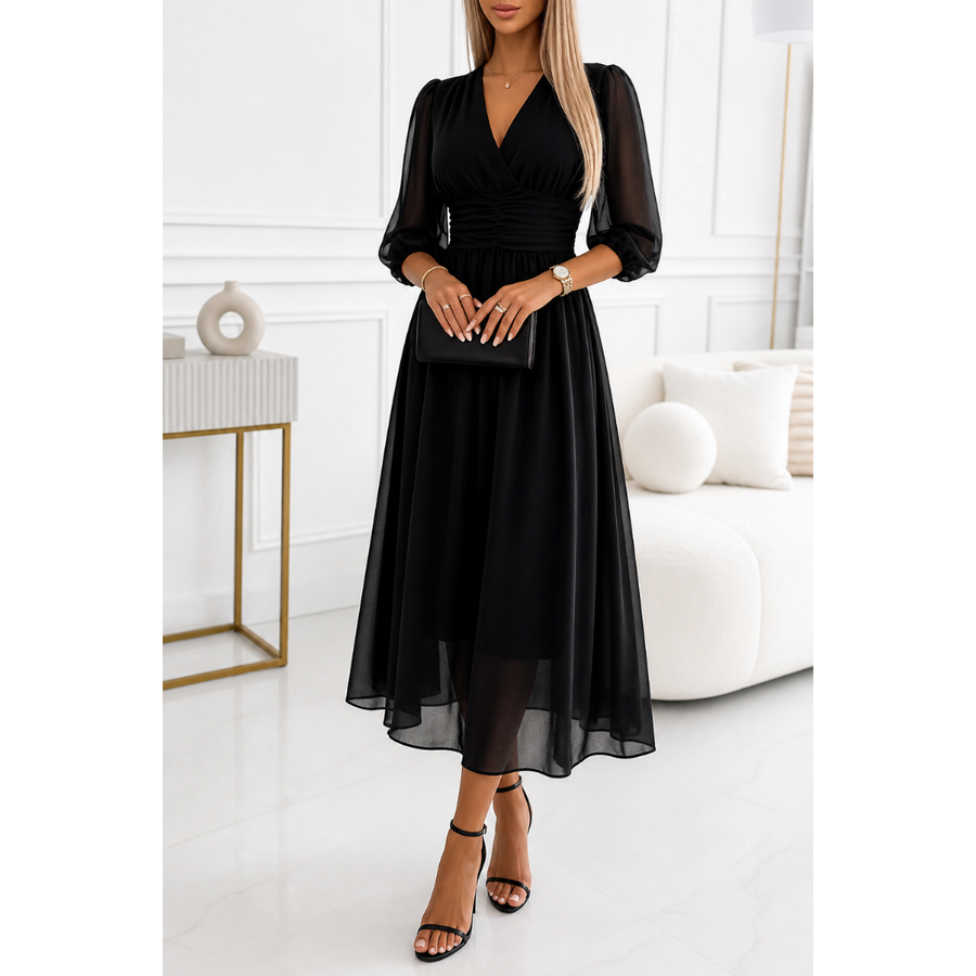 Women's Elegant Chiffon Wedding Guest Dress | Midi