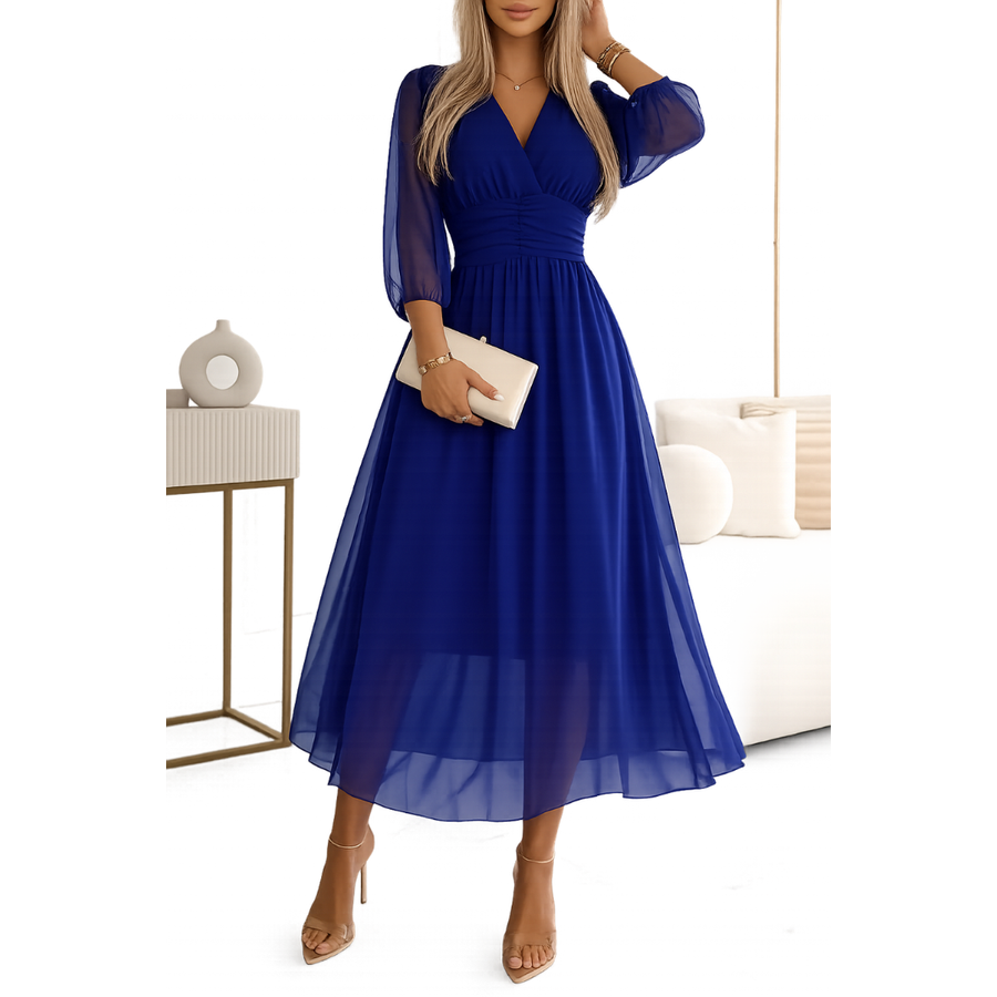 Women's Elegant Chiffon Wedding Guest Dress | Midi