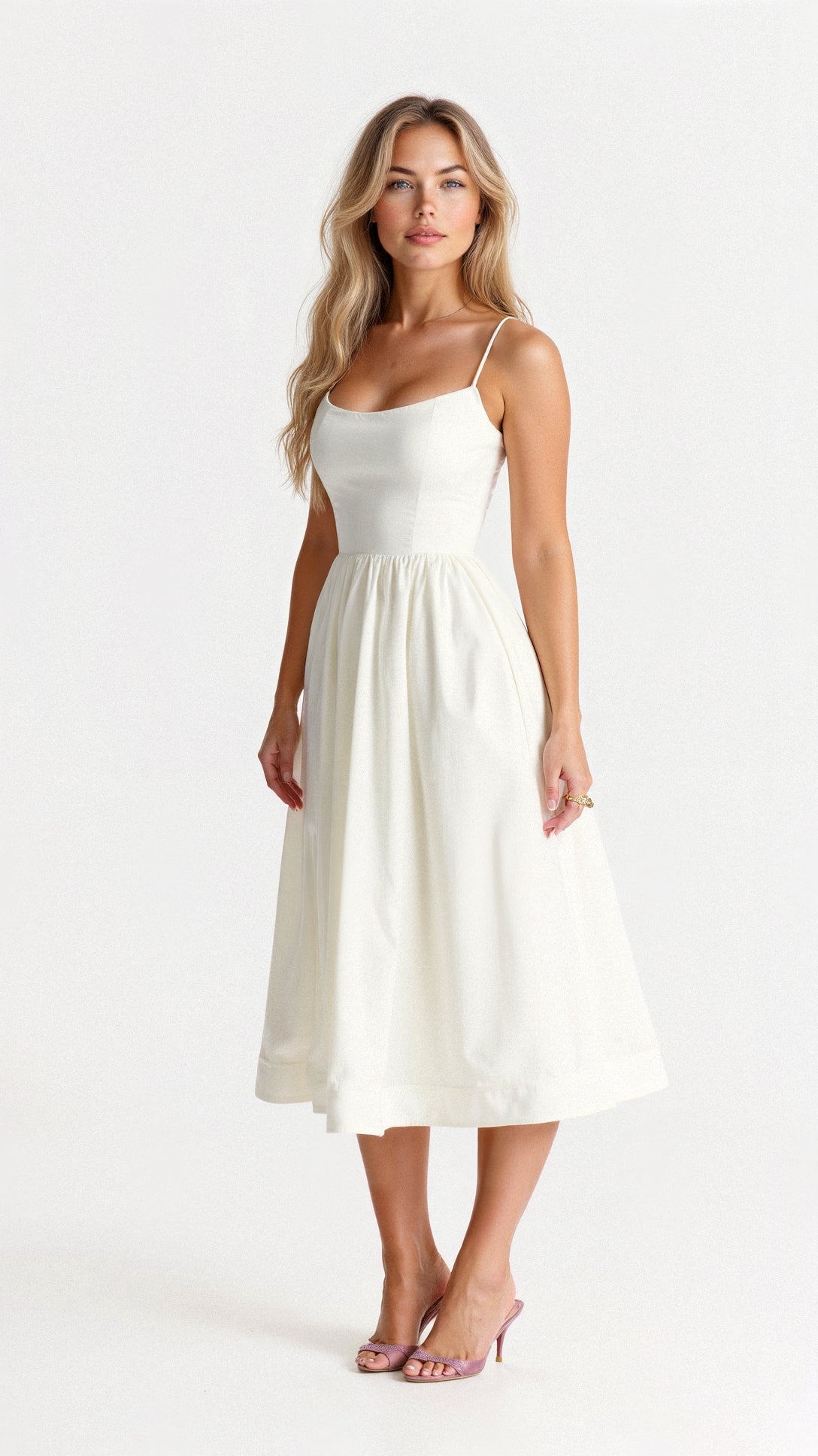 Women's Flared Strappy Dress | Midi