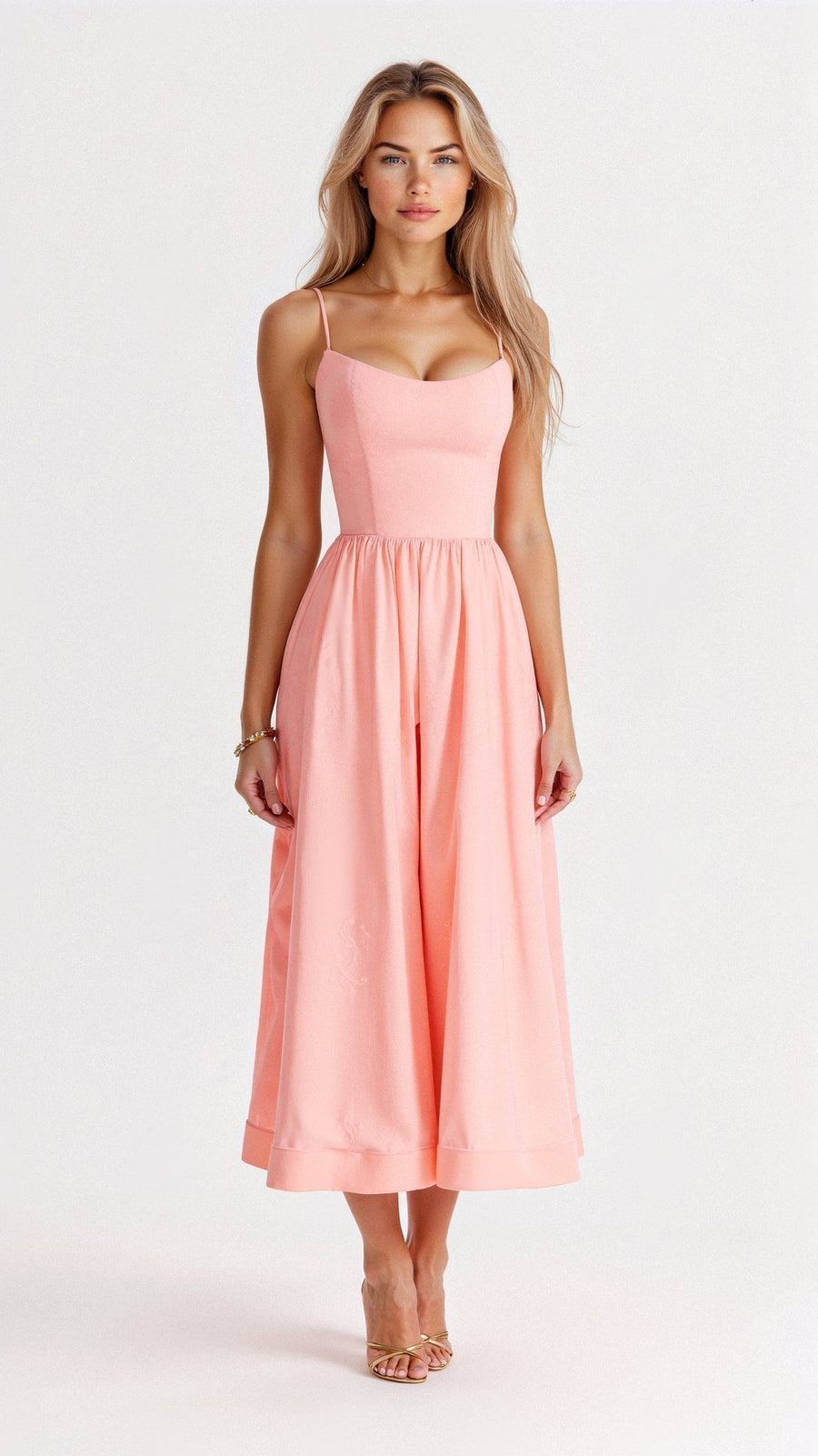 Women's Flared Strappy Dress | Midi