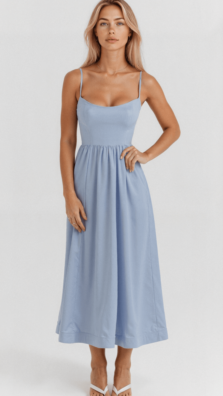 Women's Flared Strappy Dress | Midi