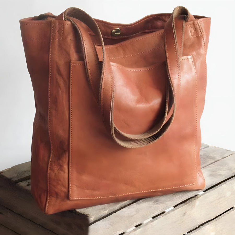 Damska Torba Shopper Na Ramię | Z Kieszenią Z Przodu